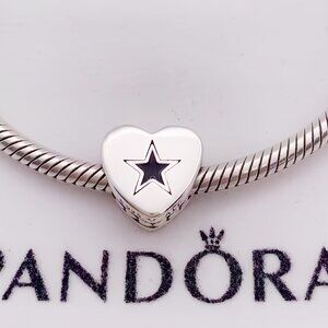 Pandora Cowboys Flag Exclusive Heart Charm Pendant